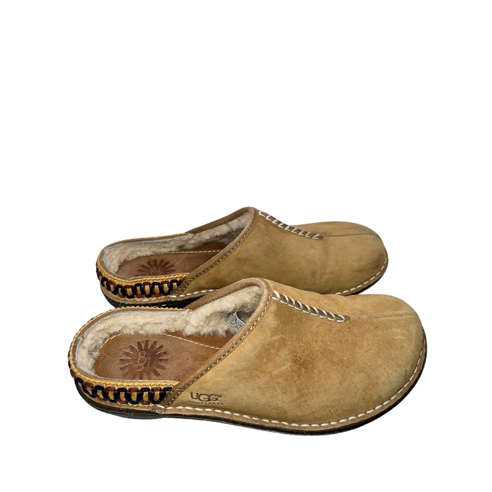 UGG Australia Suede‎ Clogs Women's Shoes Brown Warm Cottagecore Comfort - Picture 7 of 11